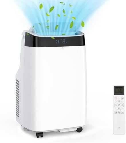10,000 BTU Portable Air Conditioner for Rooms 450 Sq.Ft, Quiet 3 in 1 Portable AC Unit with Remote Control, Dehumidifier & Fan Mode | 24Hrs Timer | LED Display