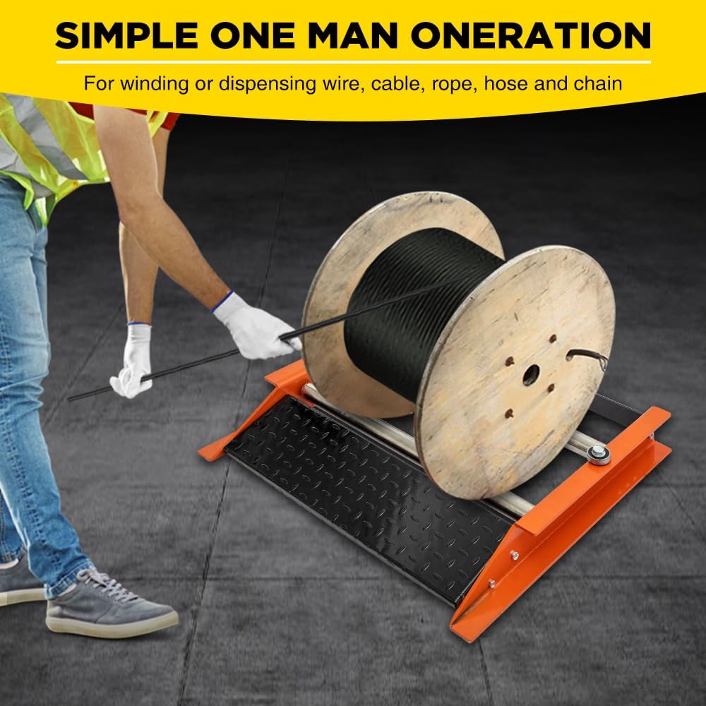 Yeeoy Cable Drum Roller Reel Dispenser, Heavy Duty Cable Roller Stand Unwinder for Reels max 28