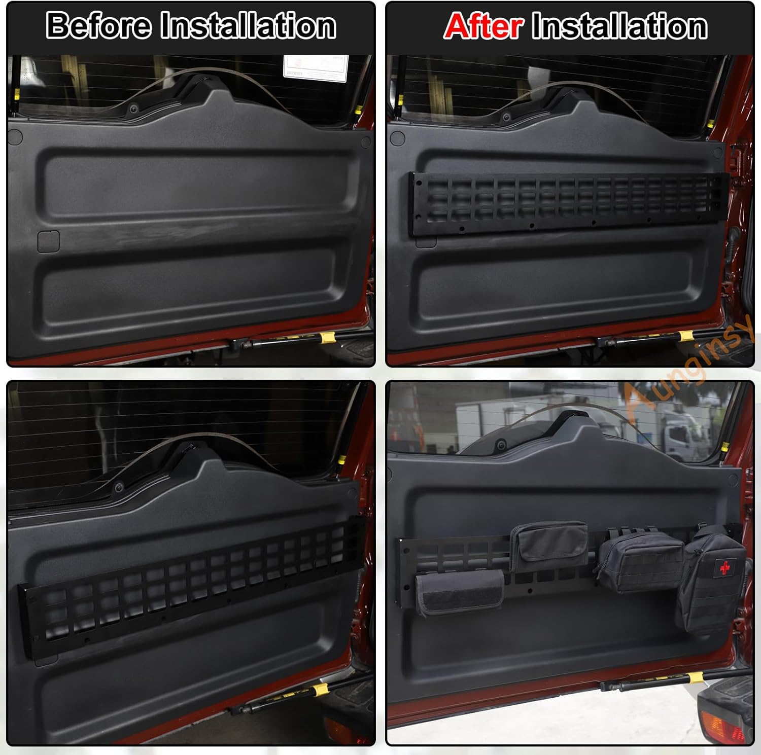 Car Tailgate Storage Rack Shelf Fit Toyot@a FJ Cruiser 2007-2024 Aluminum Car Back Door Panel Hanging Bag Organizer Holder Trunk Organizer Multifunctional Storage Mount Frame Box Expansion Accessories