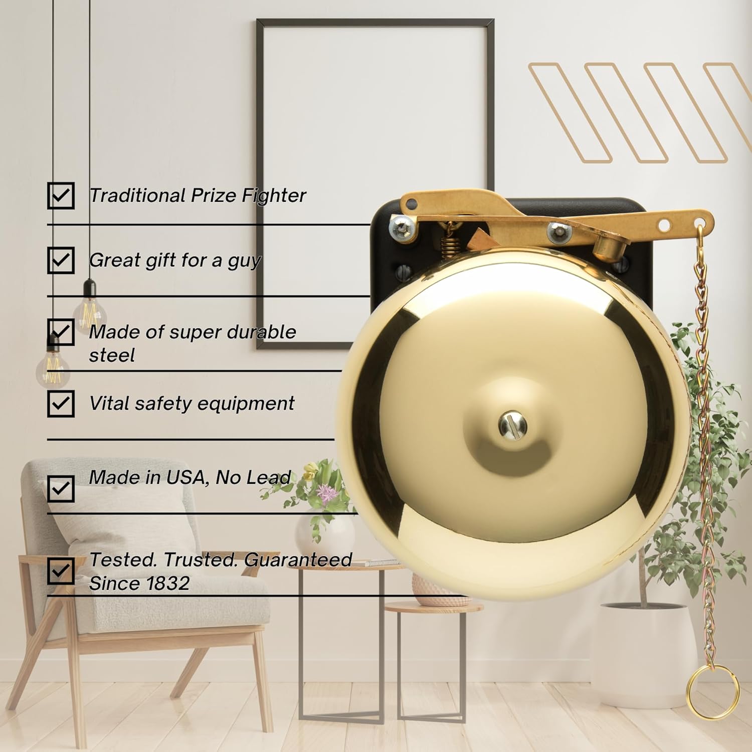 Bevin Bells Brass Trip Gong | Traditional Prize Fighter 8