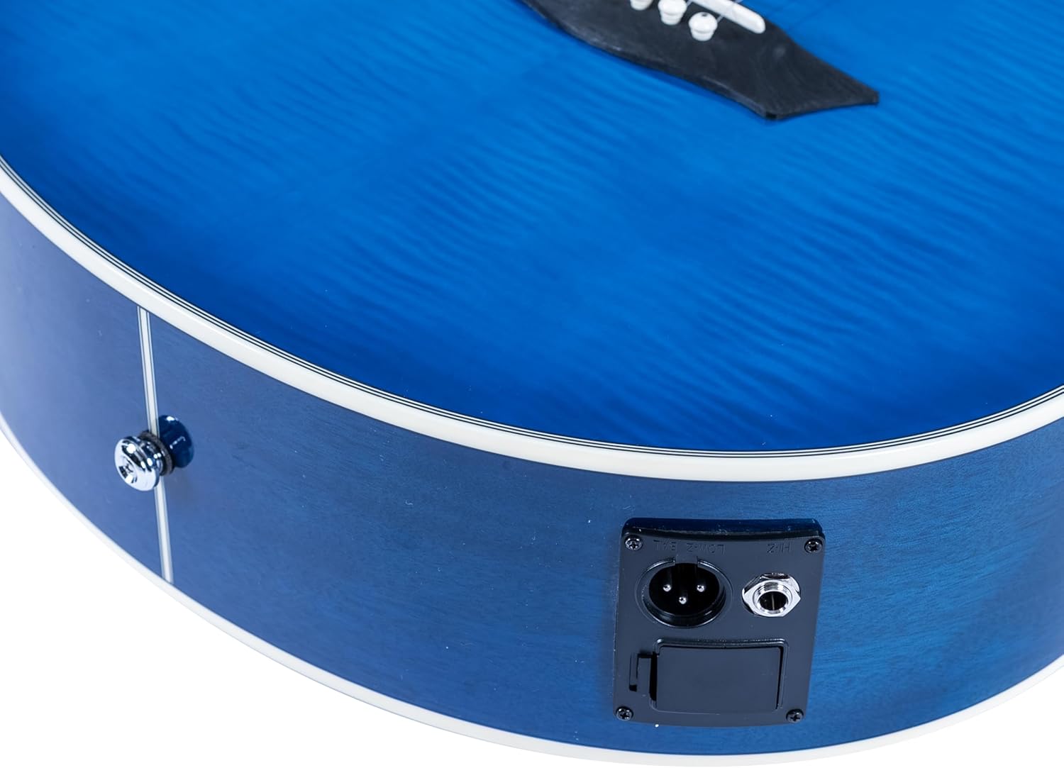 Washburn EA15 Festival Series Mini Jumbo Cutaway Acoustic Electric Guitar, Transparent Blue