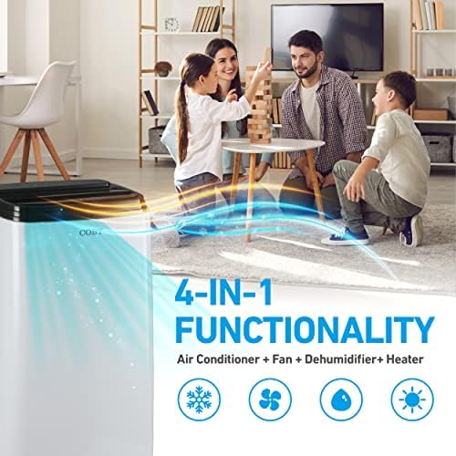Coby CBPAC815H 4-in-1 AC Unit, Heater, Dehumidifier & Fan, 12,000 BTUs Portable-air-conditioners, White