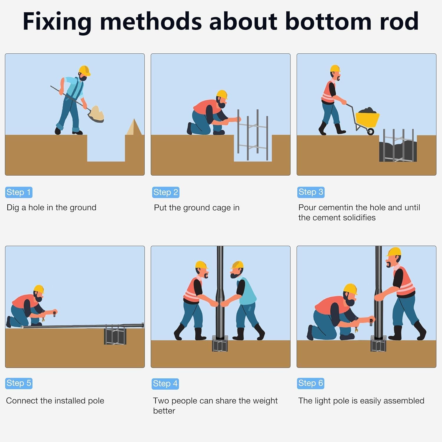 20ft Tall Street Light Pole, Street Lamp Post for Outdoor Lights with Base, Solar Street Light Pole Accessory for Backyard, Street, Patio,Park,Parking Lots, Exterior House (20f t)