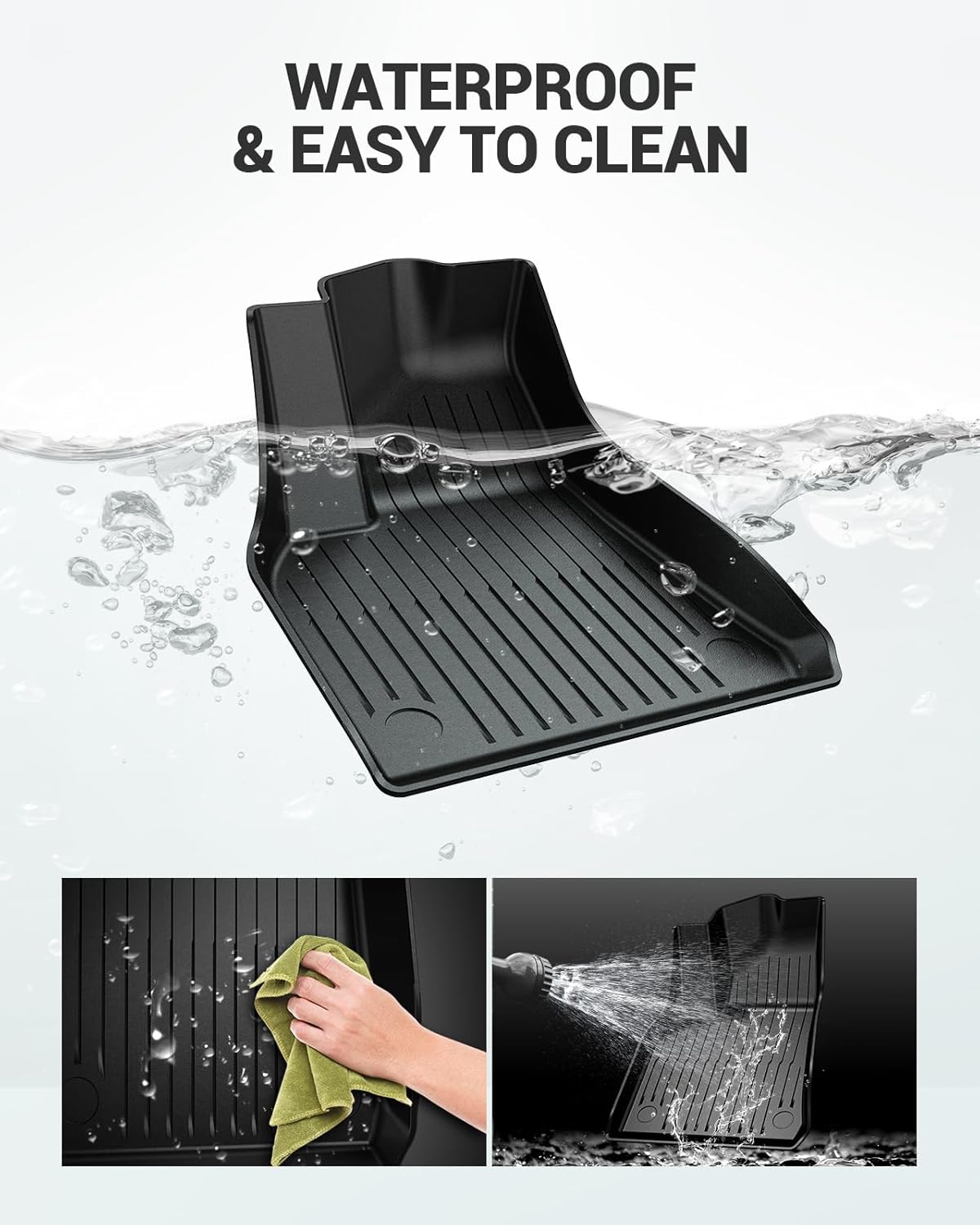 SEALIGHT All Weather Floor Mats for 2019-2026 Chevy Silverado GMC Sierra 1500 Accessories / 2020-2026 Sierra 2500 HD/3500 HD Crew Cab, Non-Slip TPE, Odorless, Easy to Clean, Waterproof, Custom Fit