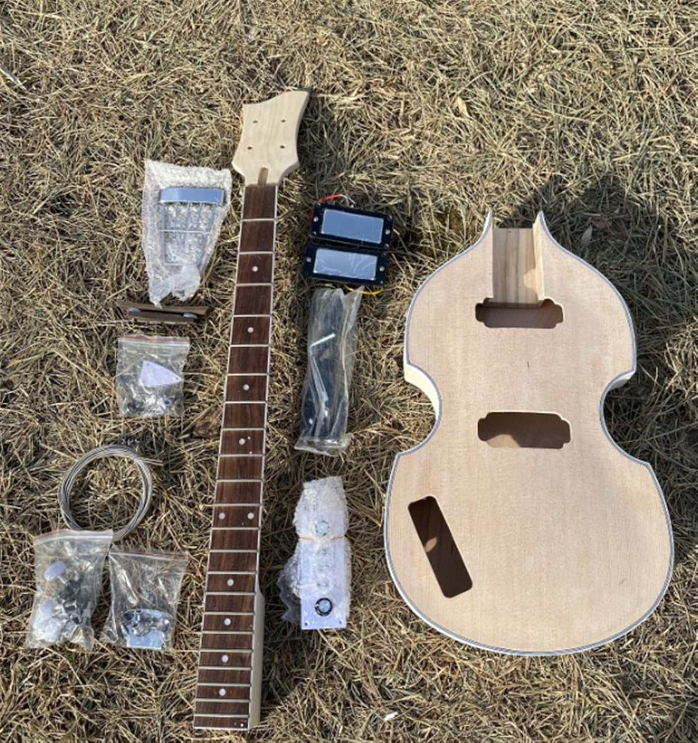TSTS DIY Electric Guitar Kit Build Your Own in Left Hand Electric Guitar with All Parts and Mounting Screws Unfinished Electric Guitar Kit