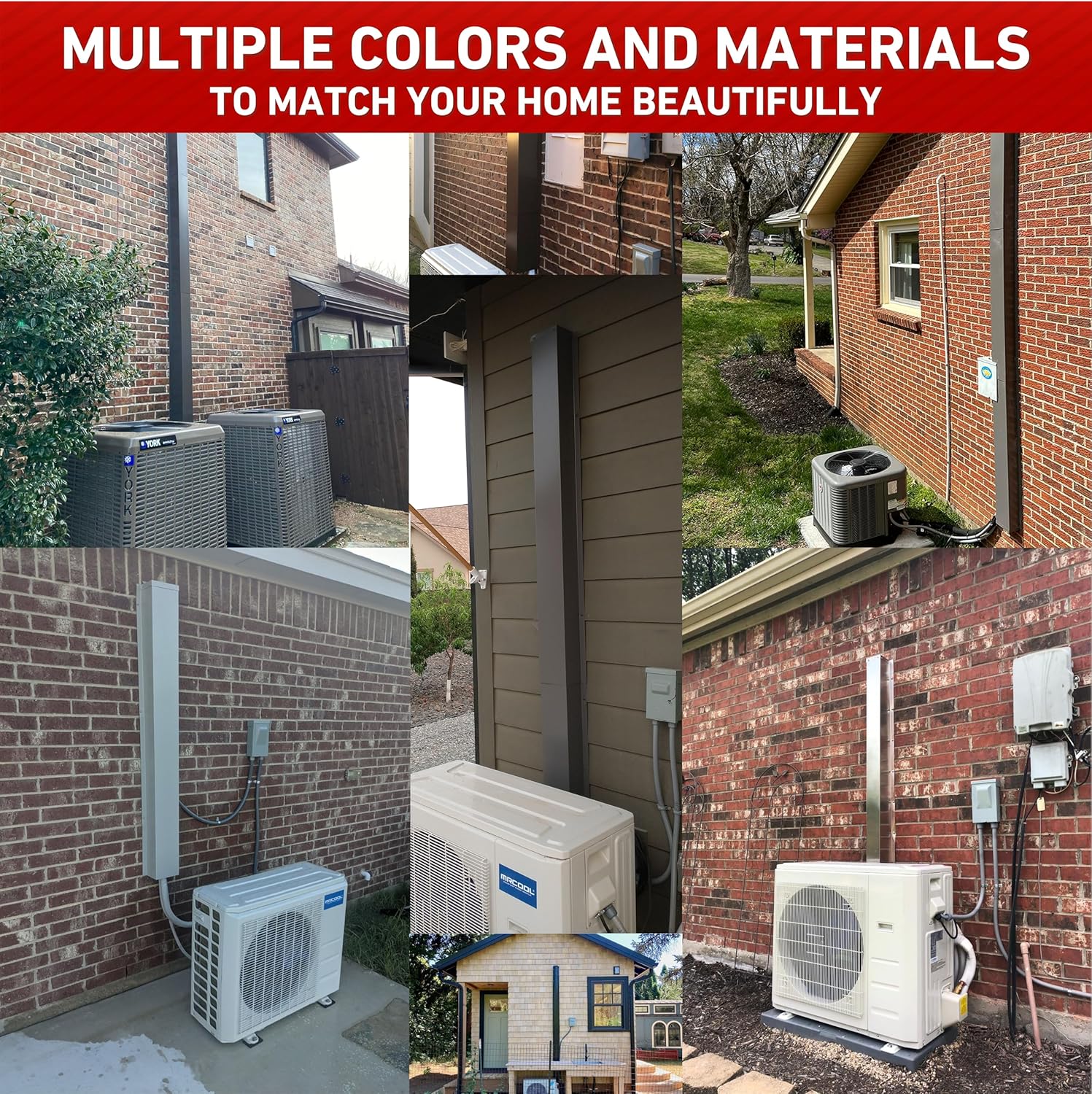 EAGLE 1 Metal Line Set Cover Kit for Mini Split and Central Air Conditioner & Heat Pump (Multiple Sizes and Colors) (4x4, Galvalume)