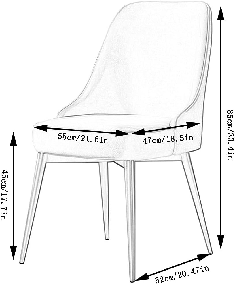 Kitchen Dining Room Furniture Chairs Velvet Dining Chairs Kitchen Living Room Chairs with Metal Legs Velvet Seat and Backrests for Office Lounge Dining Kitchen Bedroom