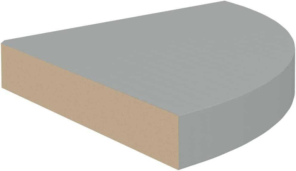MDF Floating Corner Shelf, Corner Shelf Wall Mount Organizer Storage Display for Bathroom Bedroom Kitchen, Gray 9.8