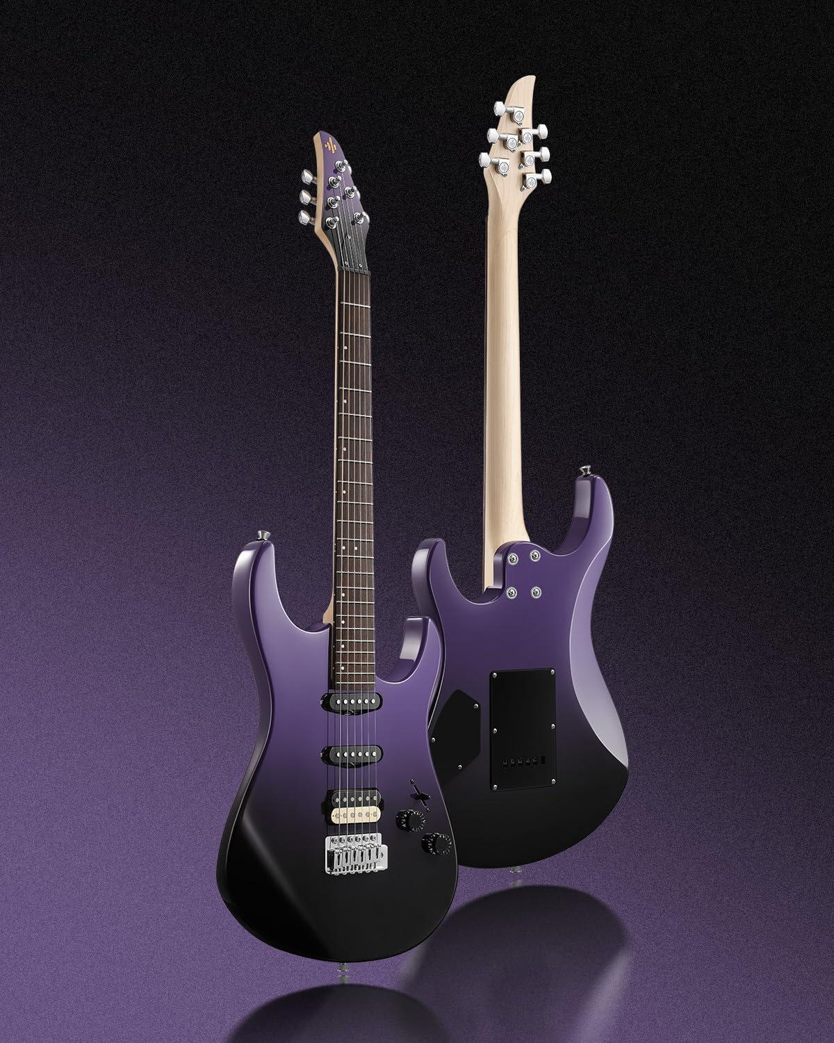 Donner DMT-66 39 Inch Full Size Electric Guitar for Beginner, Starter Electric Guitar Kit with Bag, Purplish Black
