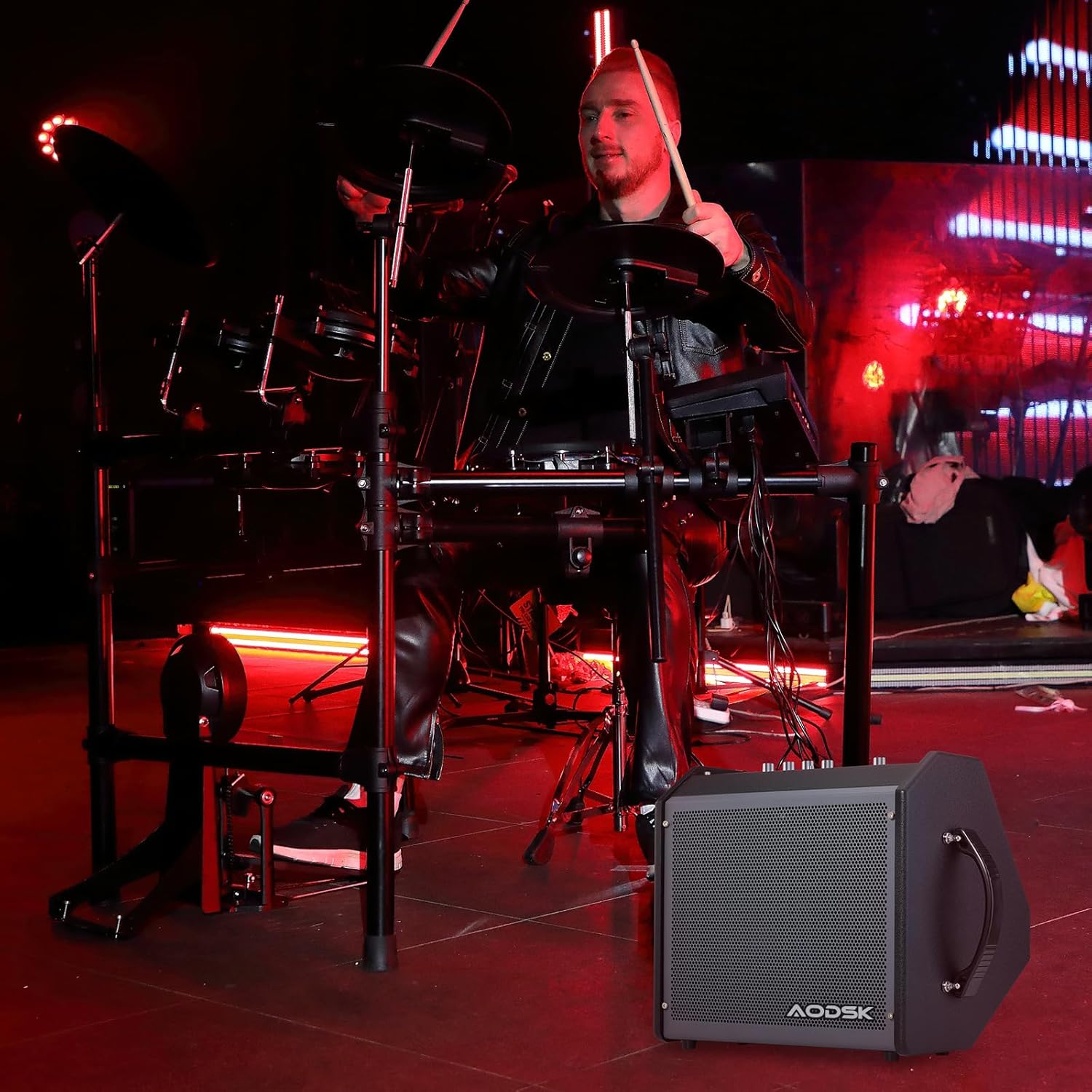 AODSK 35W Professional Electronic Drum Amplifier | Dual Speakers (8