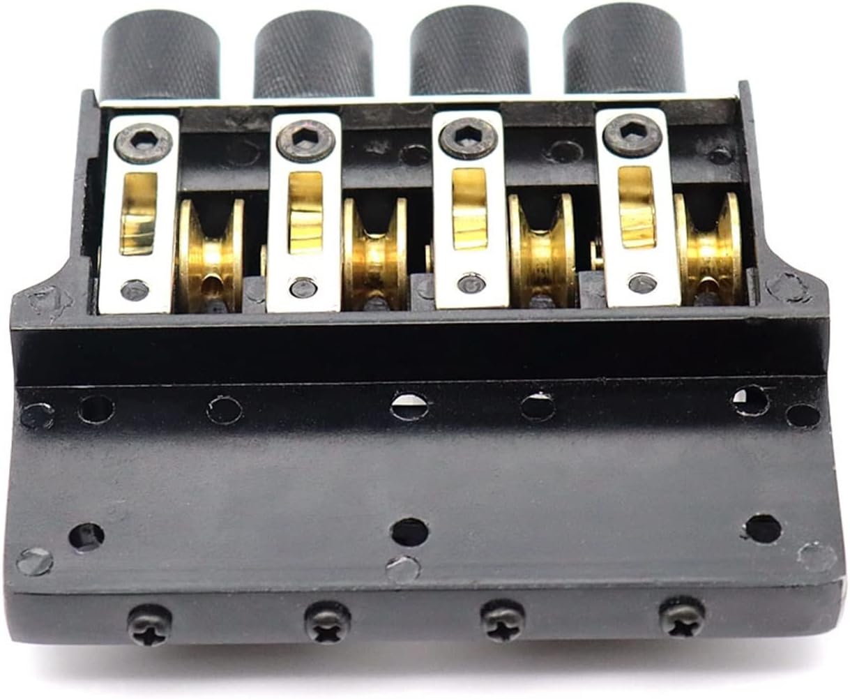 FLFL 1set Electric Bass Bridge Headless Bass String Bridge Ball String Saddle Black Guitar Bridge System