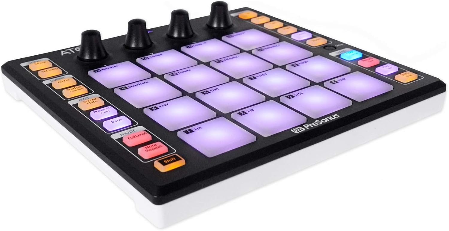 Audiosavings Bundle: PRESONUS ATOM 16 Pad USB MIDI RGB DJ Controller+Studio One Recording Software Bundle with PRESONUS S15 ART UPG Studio One 5 Professional Upgrade from Artist All Versions (2 Items)