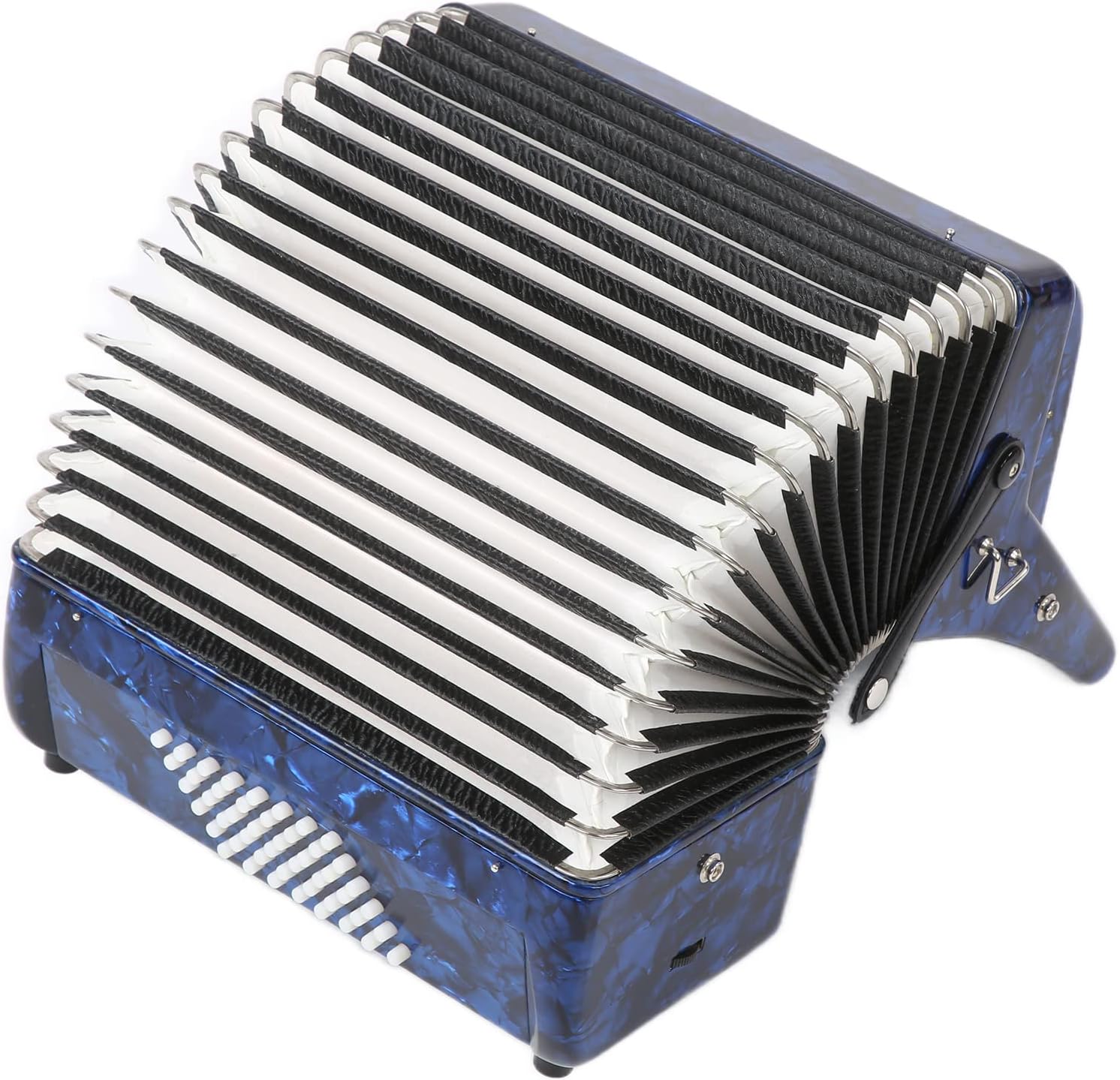 Celluloid Accordion, 26 Key 48 Bass Piano Keyboard Accordion Instrument with Adjustable Straps, Professional Tuning Musical Instrument for Beginners Adults Stage Performance