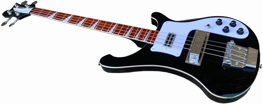 4-String Electric Bass Guitar - Black Neck-Thru Body, Maple Neck, Humbucker & Single Coil Pickups