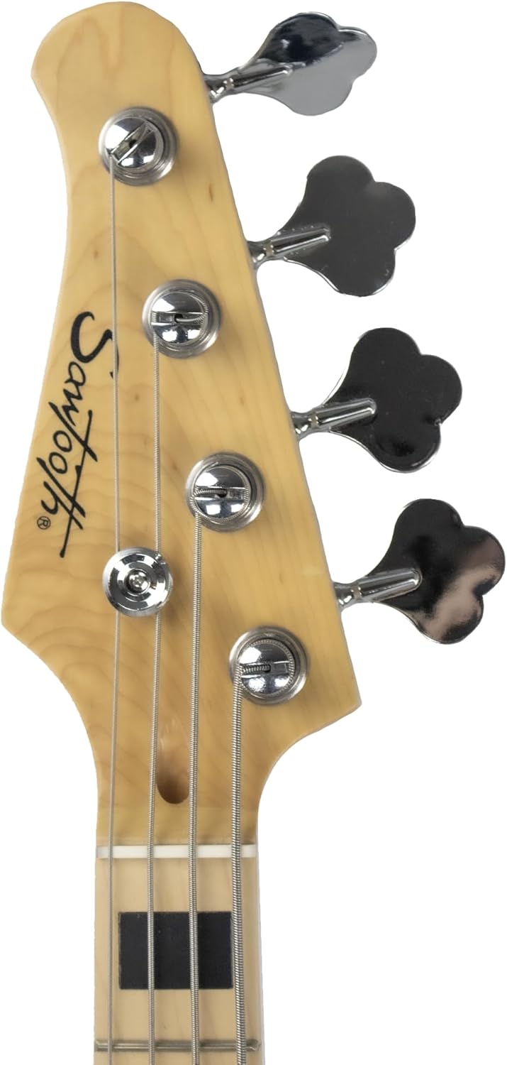 Sawtooth Rebel24 Series Left Handed Satin Black 24 Fret Electric Bass Guitar w Fishman Fluence Pickups