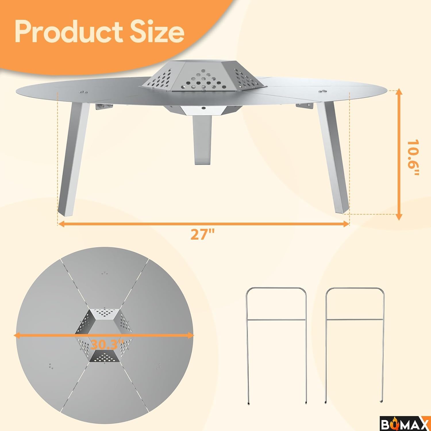 BQMAX FirePit Heat Deflector and Surround Tabletop for Solo Stove Yukon 27
