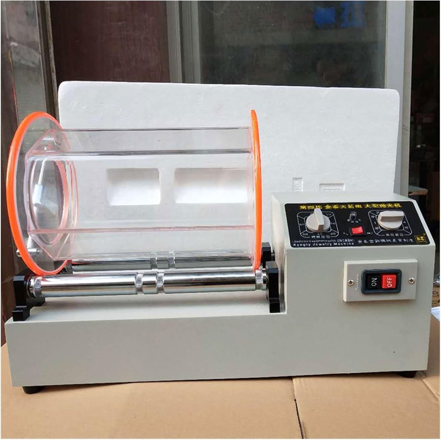 Jewelry Polisher, Gemstone Polishing Kit Barrel Machine Four Speed Setting Work Coin Cleaning Time and Large Jewelry Equipment,Jewelry Polishing Machine