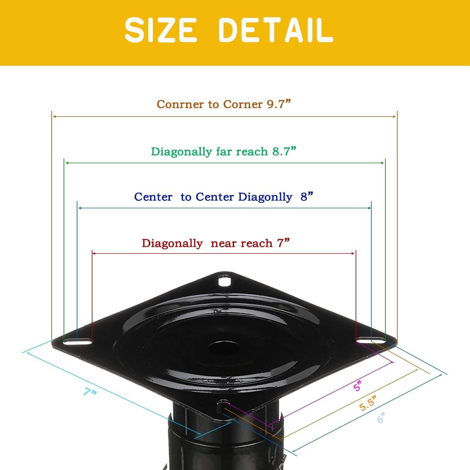 Seat Base for Boat Seat, Premium Boat Seat Pedestal - Ideal for Boating and Fishing Enthusiasts