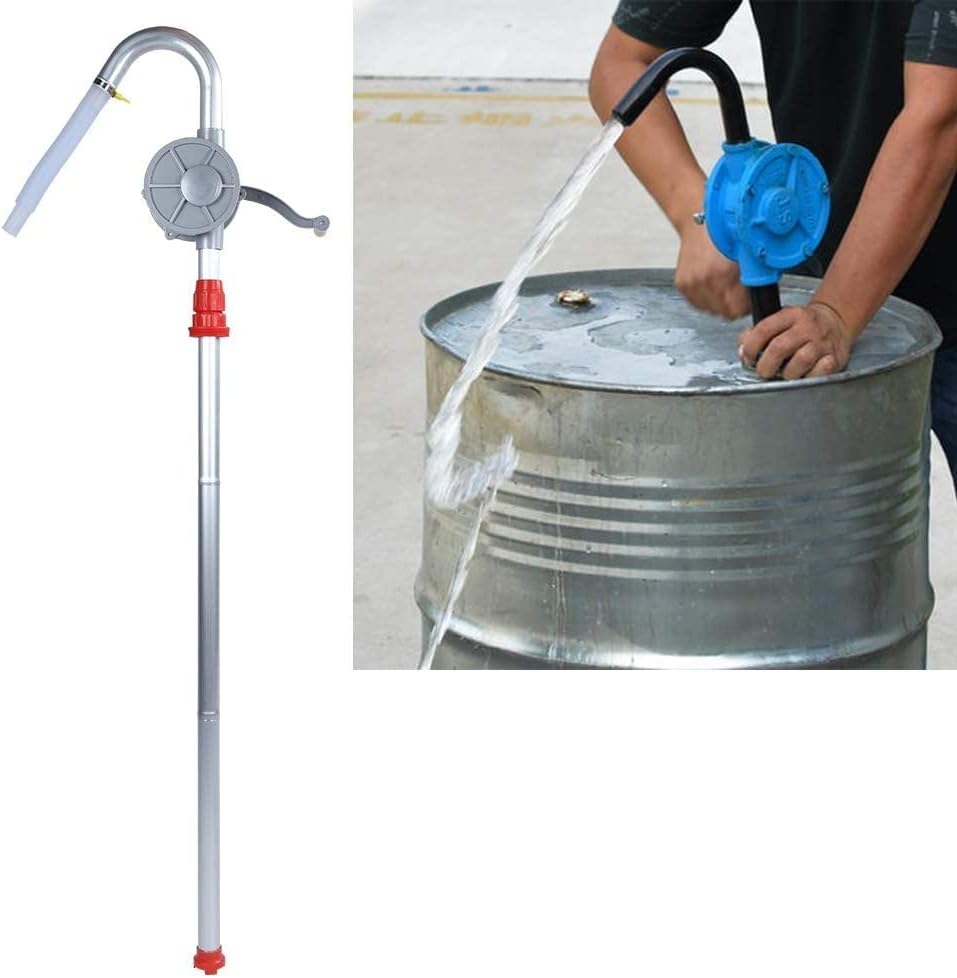 Hand Tool Hand Drum Pump - Aluminum Alloy Manual Hand Crank Oil Barrel Pump for Fuel Oil Petrol Diesel Stable Performance