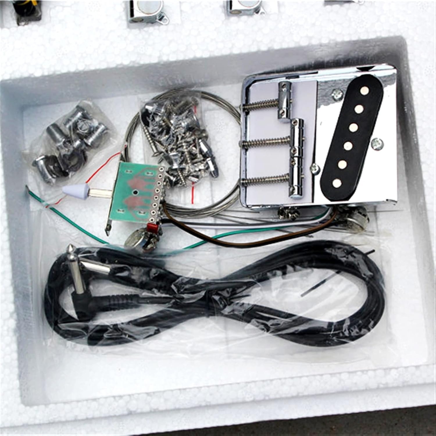 TSTS 6-String Electric Guitar Semi-Finished Products with A Full Set of Accessories Self-Assembly Unfinished Electric Guitar Kit