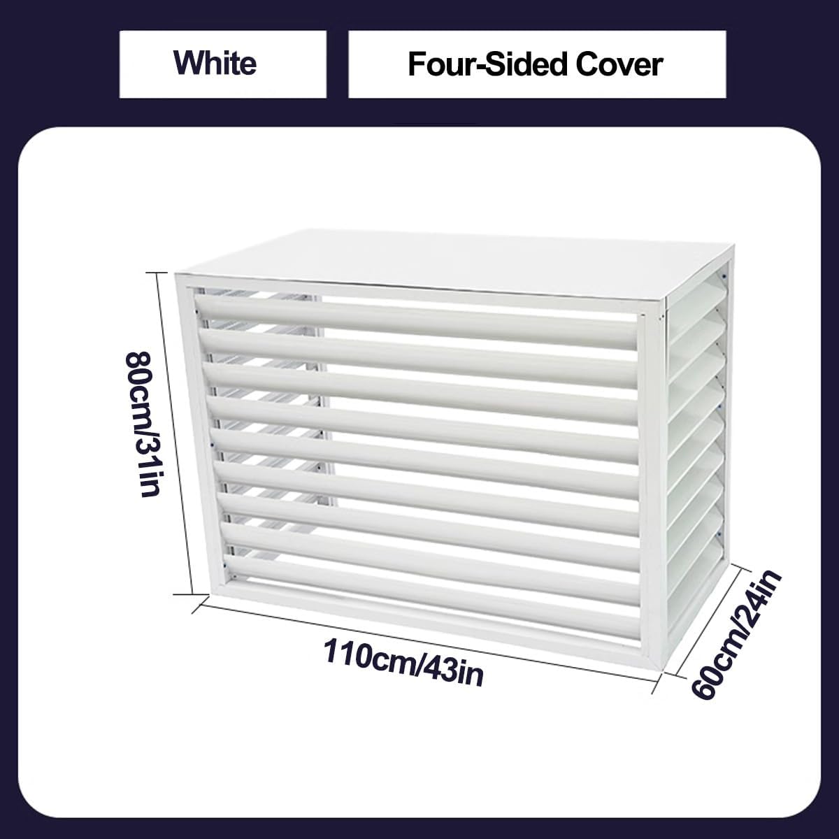 Air Conditioning Window Cover Air Conditioner Fence Screen Outdoor Privacy Ac Covers Fireproof for Outside Units Hide Air Con(Cream,110 * 80 * 60cm 43 * 31 * 24in)