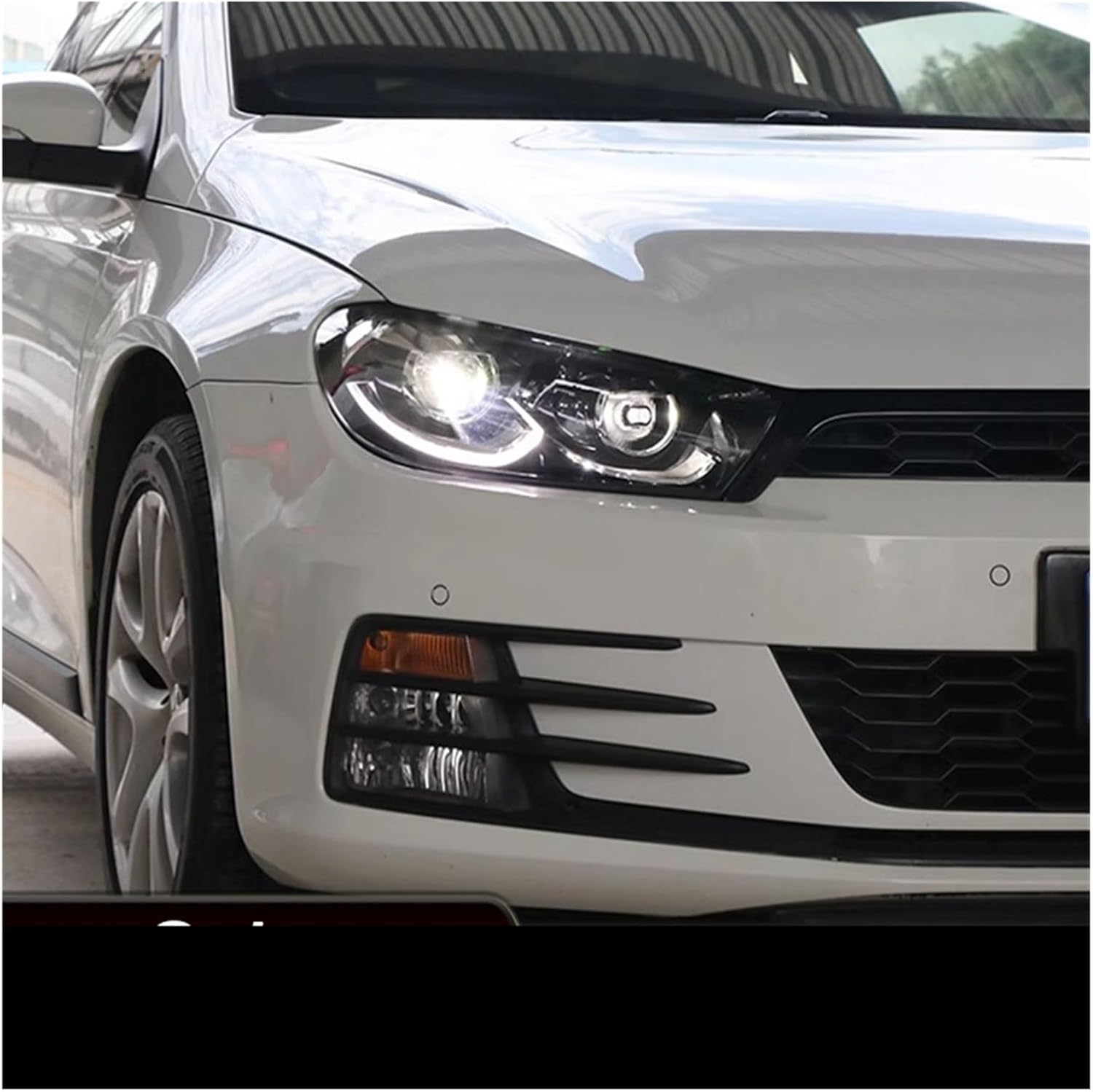 Car Led Headlights Compatible For VW Scirocco 2009-2017 RHD LHD Style LED Auto Headlamp Assembly Upgrade Projector Lens Accessories Kit(Xenon,RHD)