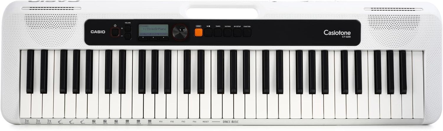 Casio Casiotone CT-S200 61-key Portable Arranger Keyboard with Stand - White