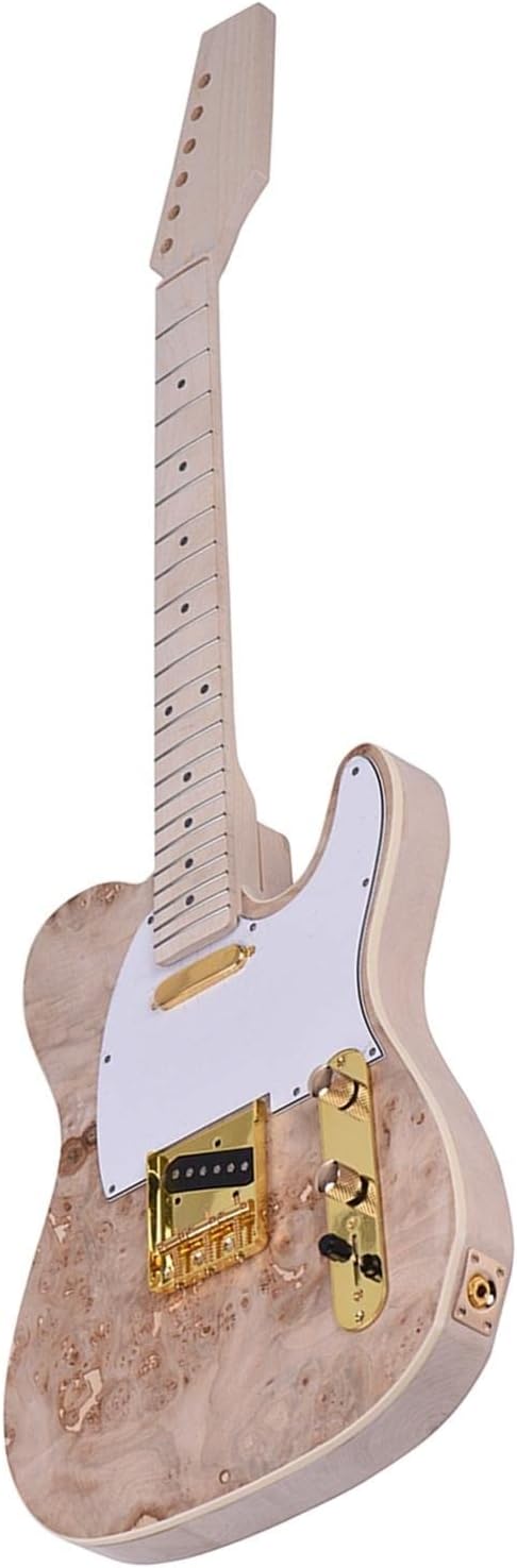 DIY Electric Guitar Kit Wood Unfinished Guitar Kit Maple Neck Replacement Set Let You Enjoy of Make A Unique Electric Guitar