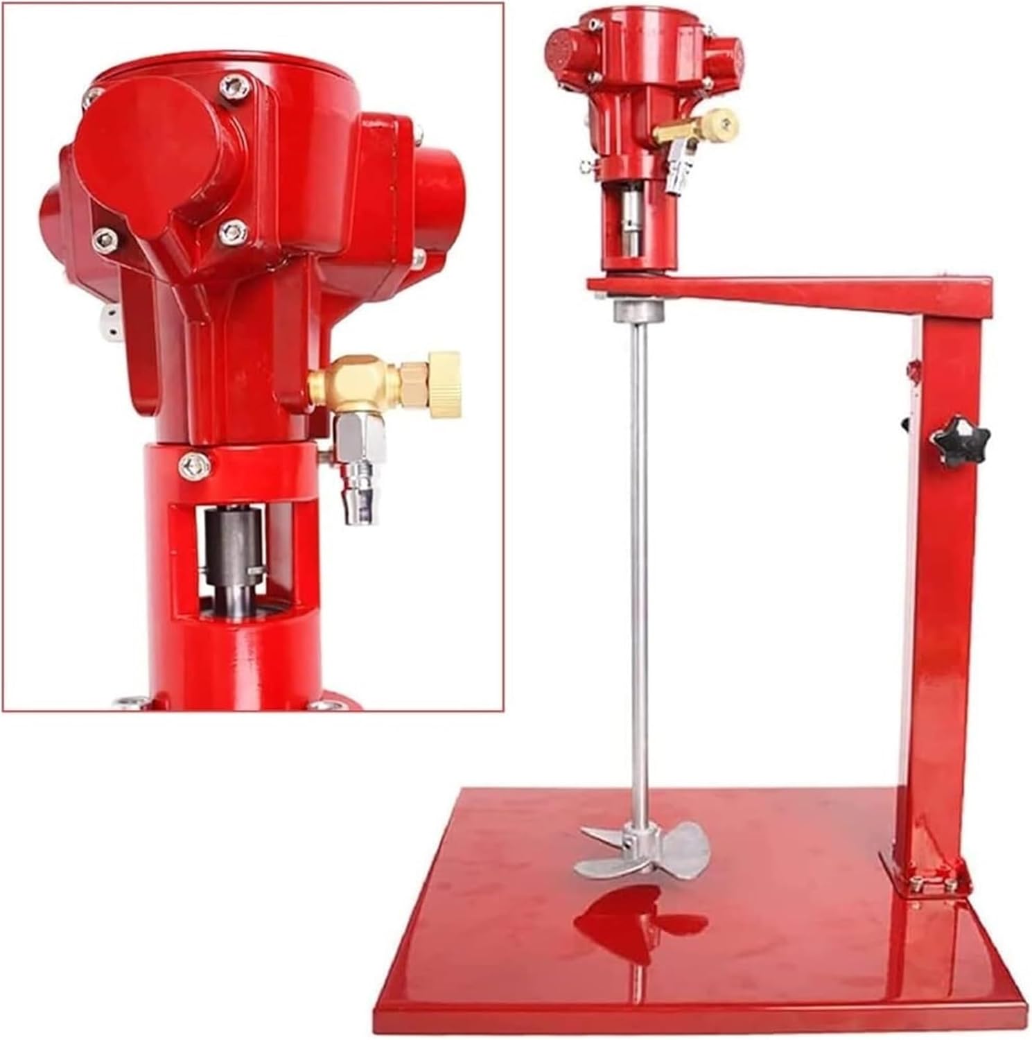 Gal/20L Pneumatic Paint Mixer Stirrer - Stainless Steel Liquid Coating Agitator for Paint Dye Hydrosol Mixing - 2600r/min - Lifting Paint Stirring Machine