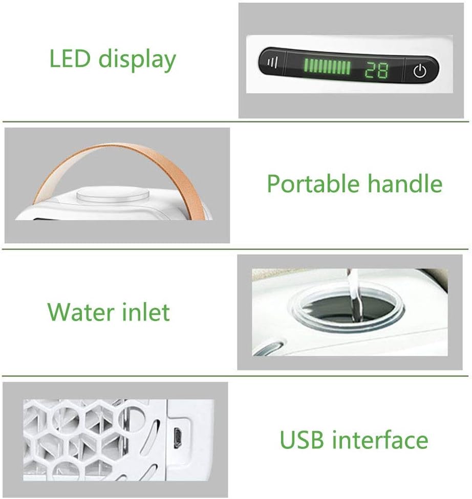 Portable Air Conditioner Fan Mini Evaporative Air Cooler with 350ml Large Water Tank Negative Ion Cooling Fan 3 Wind Speeds and LED Digital Display for Office Home Dorm Travel