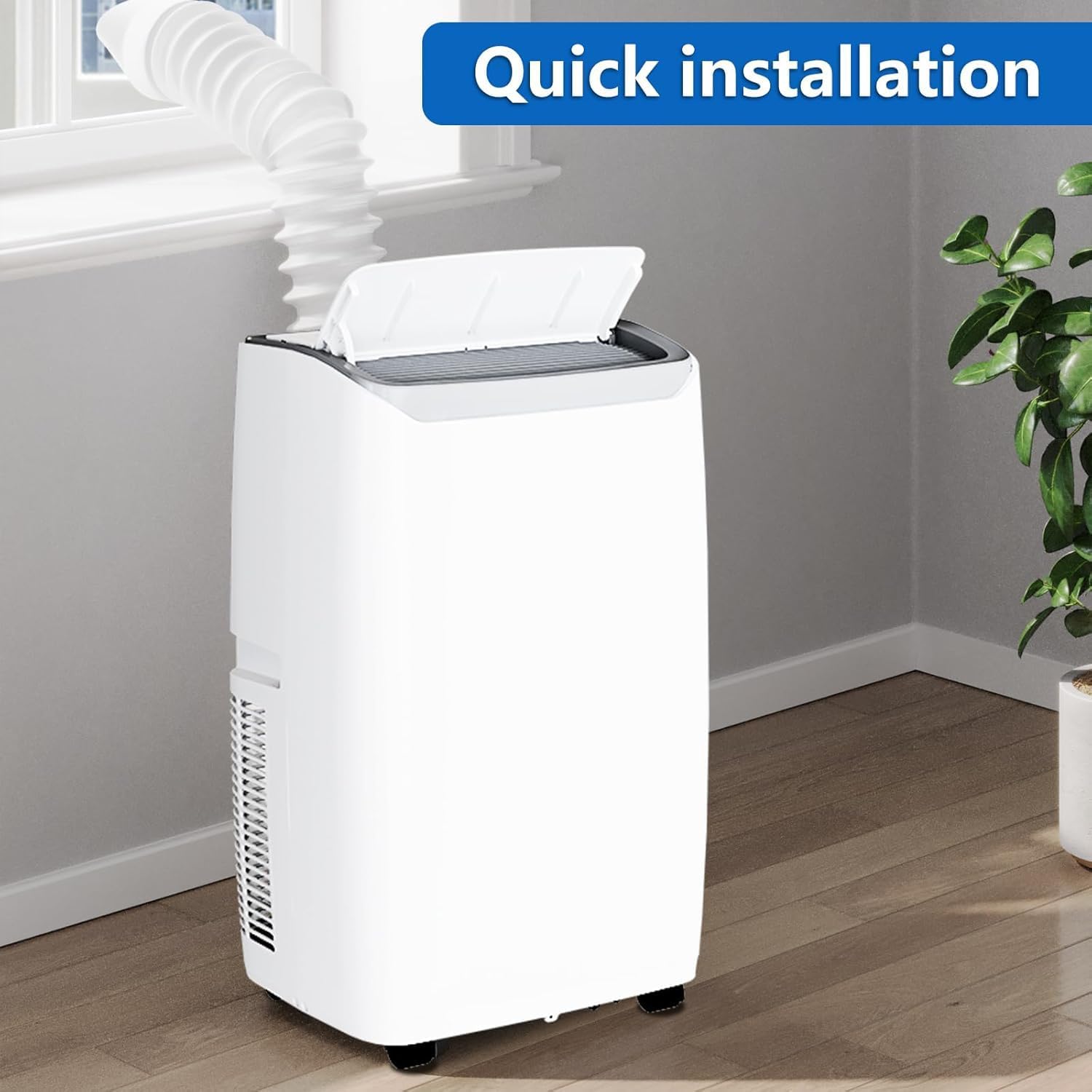 12000 BTU Portable Air Conditioner for Rooms up to 550 Sq. Ft with 3-in-1 Cooling, Fan, and Dehumidifier,24-Hour Timer, Compact, Energy Efficient, and Quiet Operation, Easy to Move