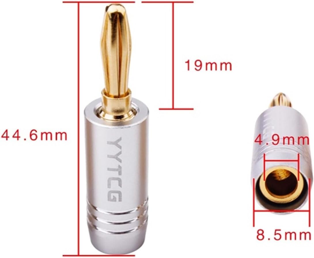 4Pcs/lot Banana Plugs Jack 24K Gold-Plated Connectors Amplifier