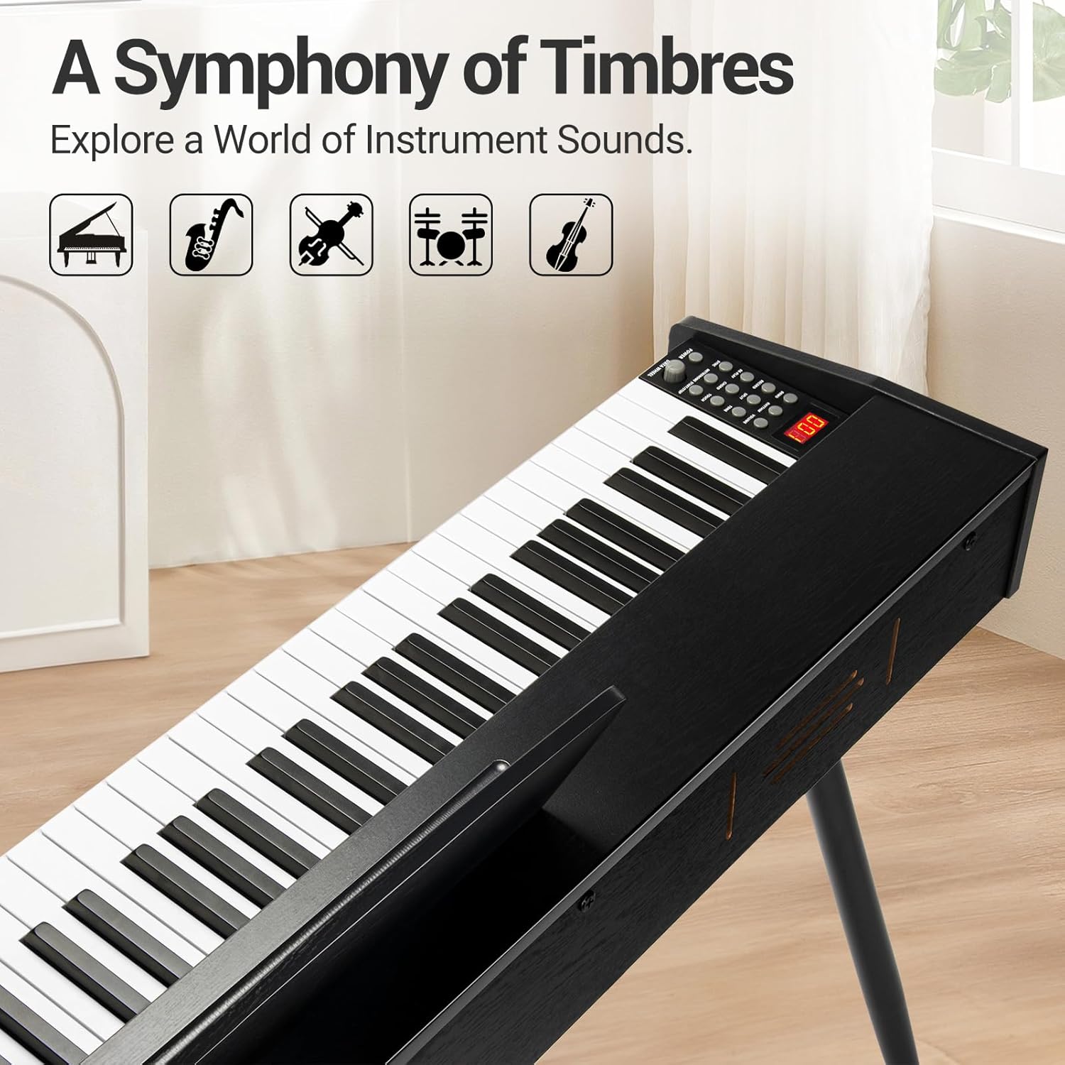 MOSEN 88 Keys Weighted Digital Piano with Furniture Stand & 3-Pedal Unit, Hammer Action Keyboard, Full-size Electric Piano Keyboard Supports USB-MIDI/Wireless Connect, MDP-110