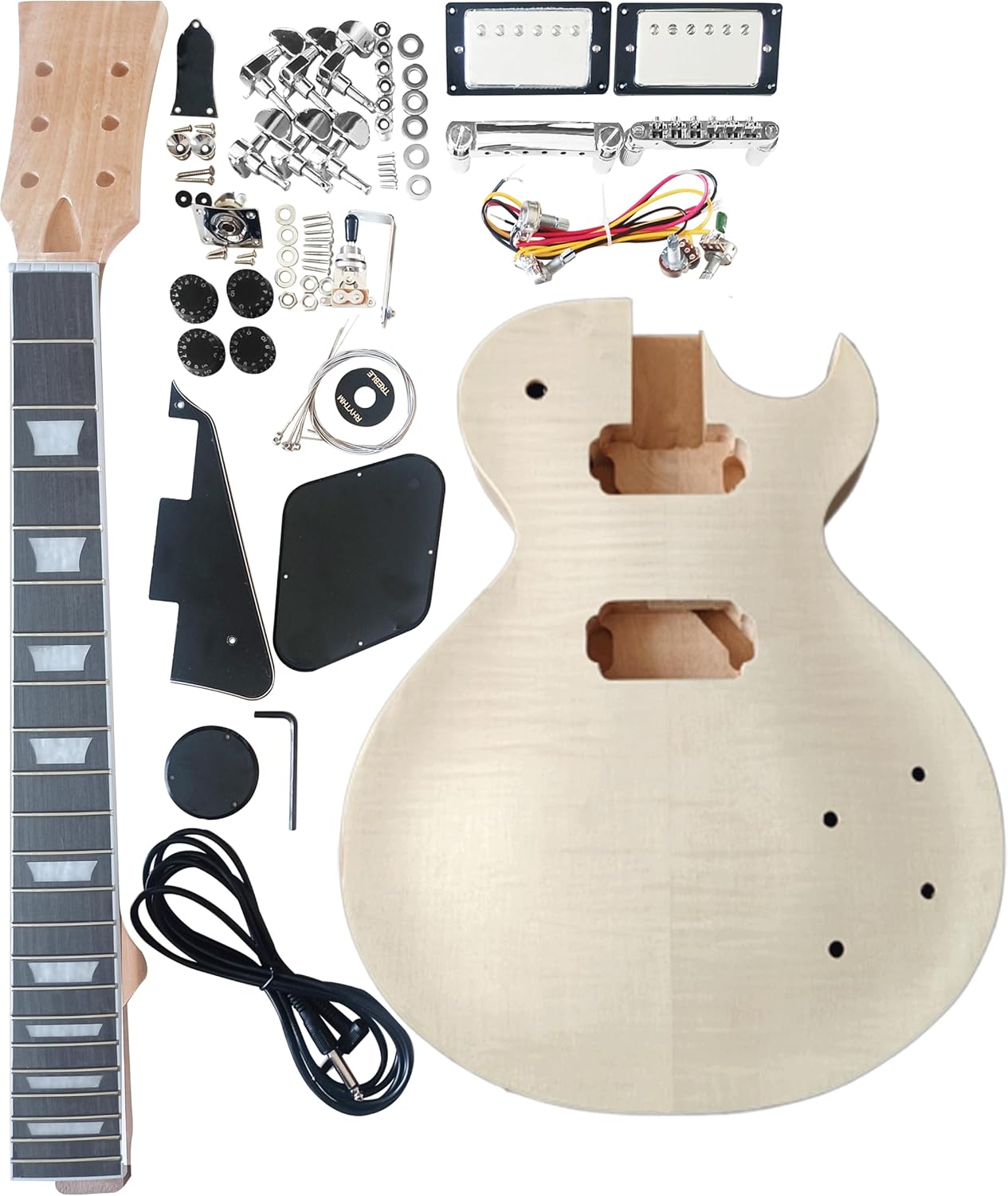 DIY Single Cut Electric Guitar Kits with Mahogany Body and Neck - Rosewood Fingerboard and All Components Included (SC)