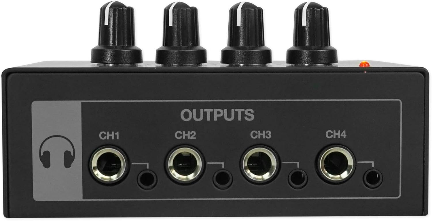 (1) Rockville Rockmix Interface Bundle with (4) 512 Audio Warm Audio Skylight Microphones + (1) RHPA4 Headphone Amp + (4) RDTS Microphone Stand + (1) RCTR106B Cable + (4) PRO-M50 Headphones (15 Items)