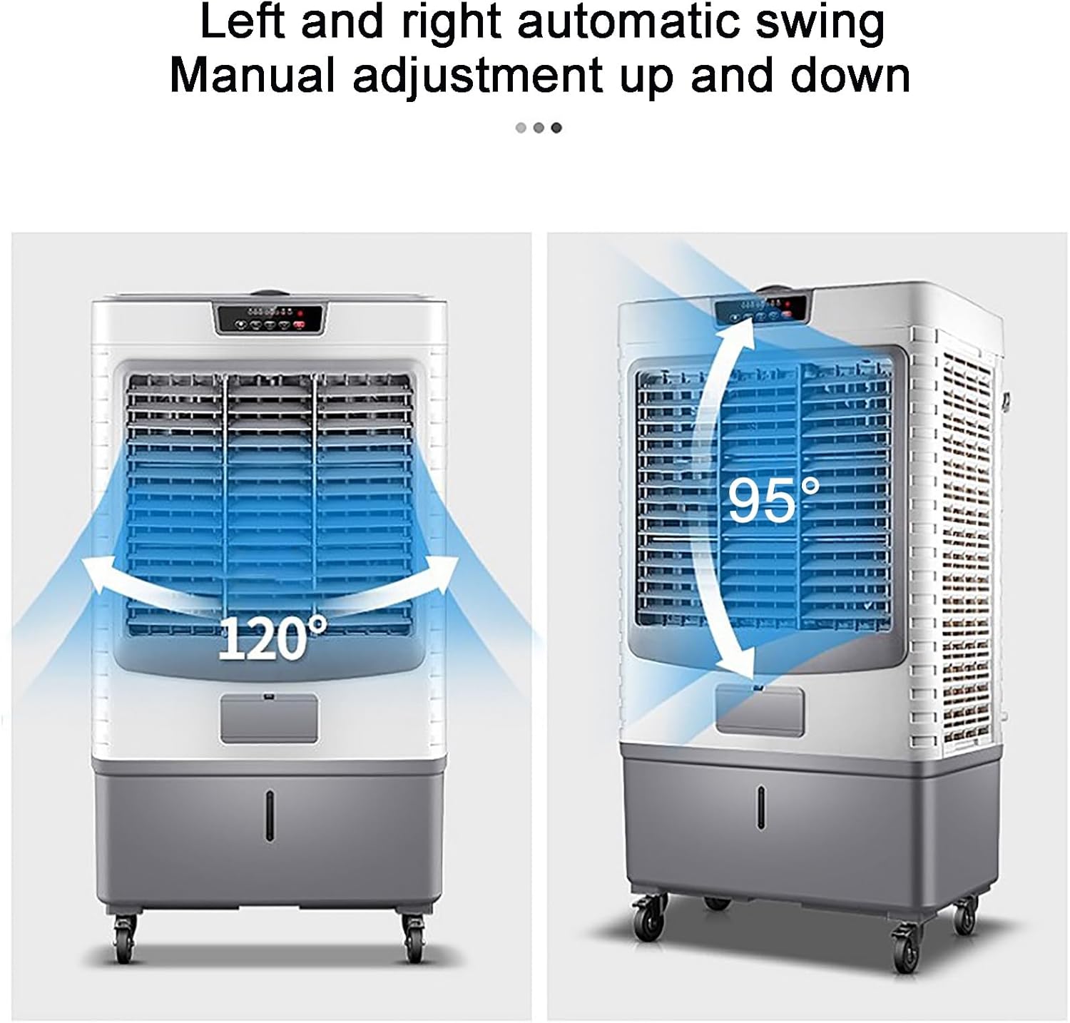 Water Cooler Fan 3 Speeds Portable Room Air Conditioner, Evaporative Air Cooler with Misting Function, 55L Evaporative Cooler Purifier
