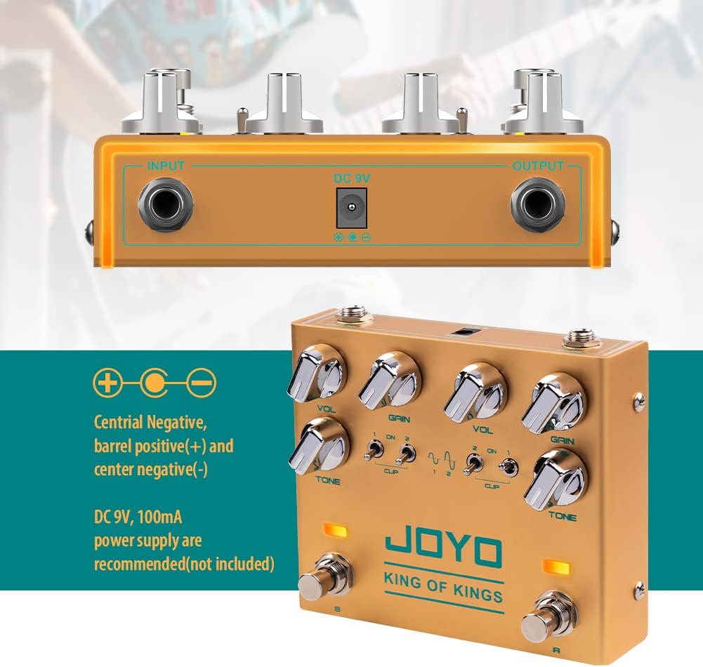 JOYO R-20 Dual Crunch Overdrive Effect Pedal and Tweedy Amplifier Tueb Head 20 Watt Preamp 2 Channel Hybrid