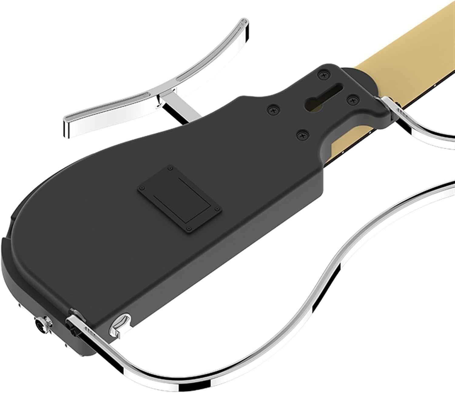 VENEKA Headless Electric Guitar Travel Portable 4 String Headless Electric Bass Guitar Rosewood Fingerboard Aluminum Body