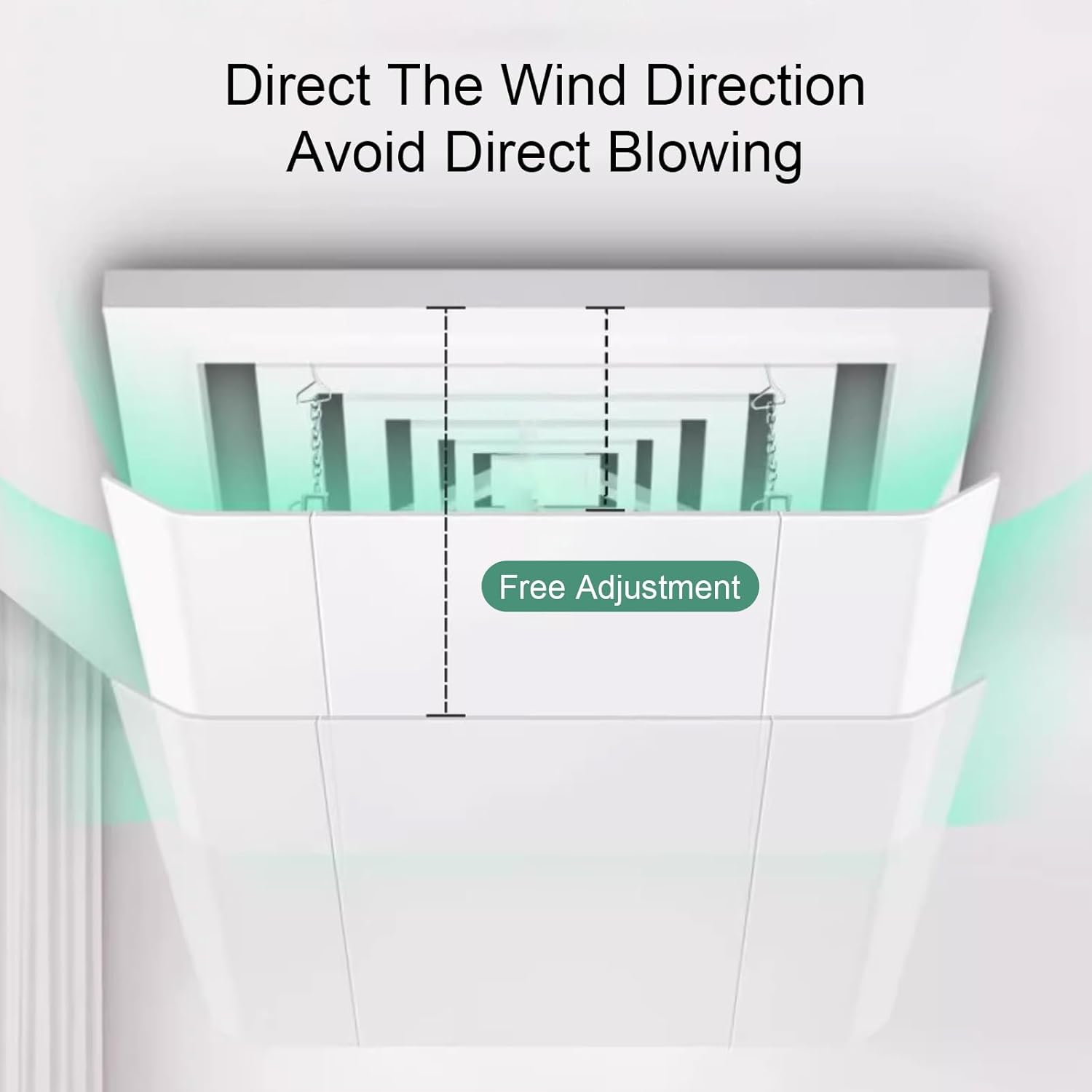 Adjustable AC Vent Deflector, Central Air Vent Deflector, Ceiling Air Conditioner Wind Deflector for Home, Office, Hotel