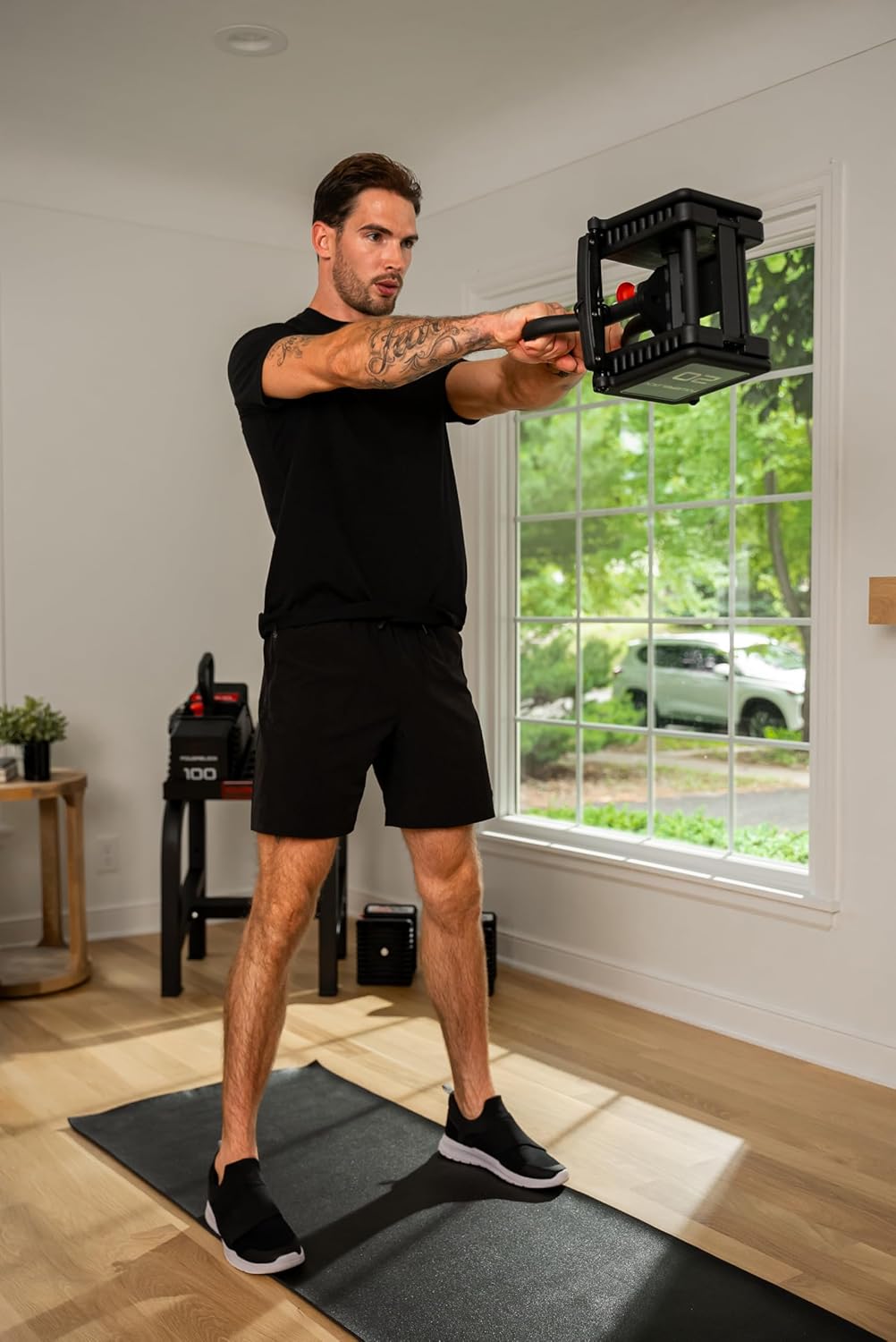 PowerBlock Pro 100 Kettlebell Handle - Compatible Only with Pro 100 Series Dumbbells, 90 Degree Rotatable Grip, Space Saving Training Accessory, Home & Commercial Gym Use, Exercise Equipment