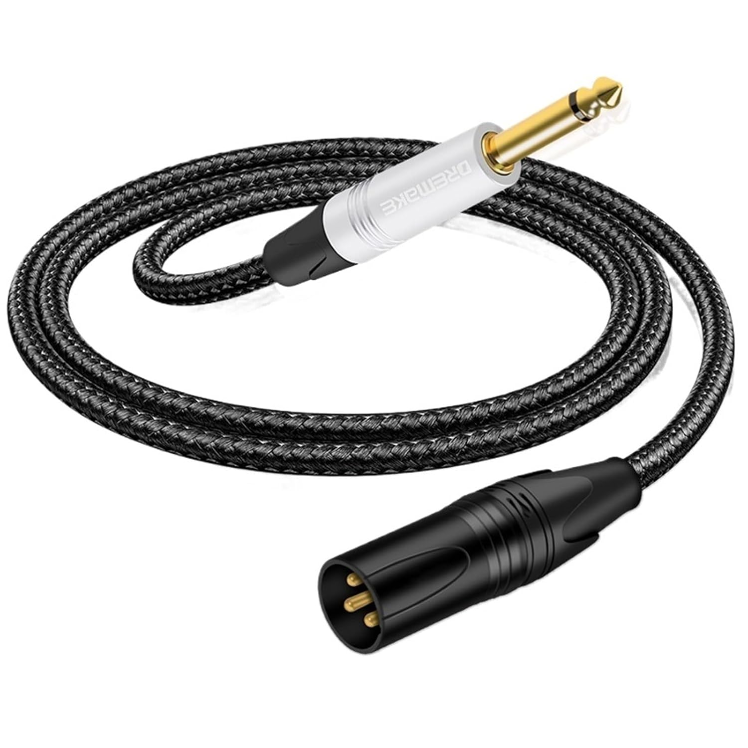 Unbalanced 6.35mm(1/4 inch) TS Mono to XLR Male Cable Gold Plated Quarter Inch to Male XLR Microphone Cable Interconnect Cable(1m)