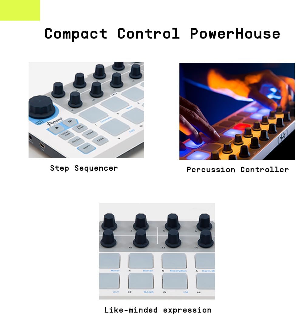 Arturia - BeatStep - Compact MIDI Controller & Sequencer with Creative Software for Recording - 16 Pads, 16 Encoders