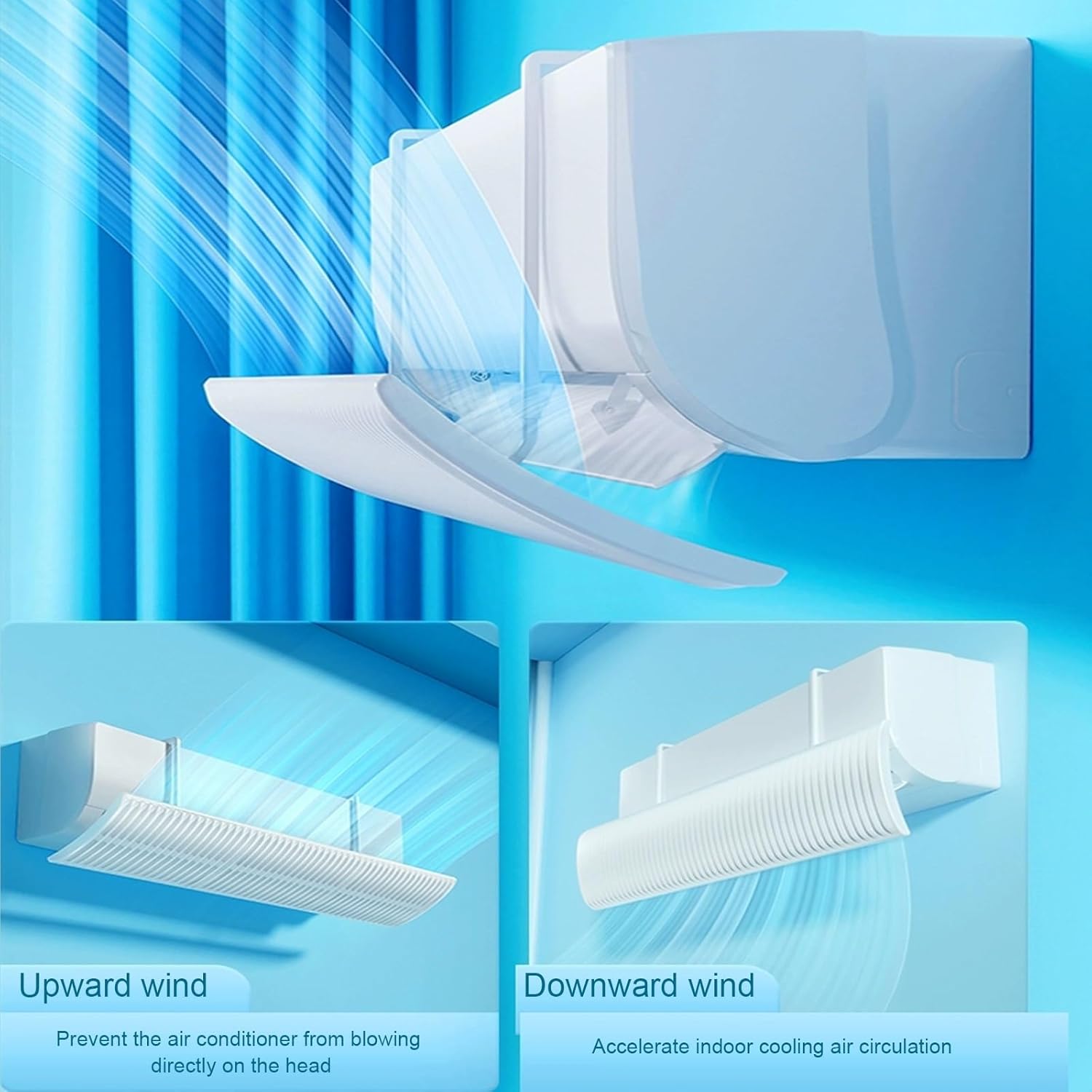 Retractable Air Vent Deflector,Adjustable Anti Direct Blowing Air Conditioner Vent Deflector