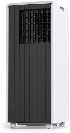 Portable Air Conditioner 8000 BTU– Compact 3-In-1 AC Unit With Cooling, Dehumidifier & Fan, Energy-Efficient Portable Air Conditioner With Remote & 24H Timer for Rooms Up to 350 Sq Ft (Black+White)