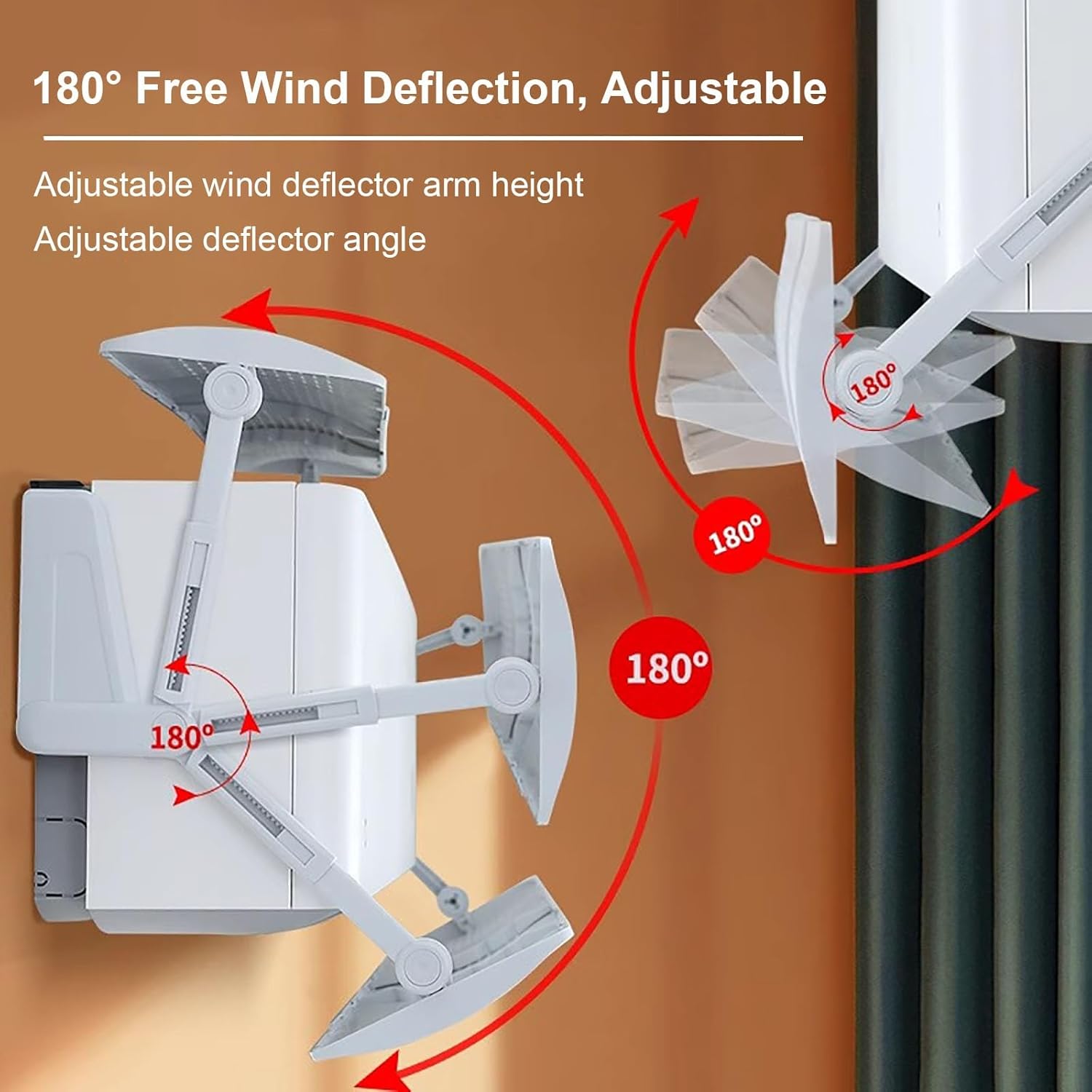 Air Conditioner Deflector, Air Conditioning Baffle, Adjustable length, Ac wind Deflector of Anti-Direct Wind Design