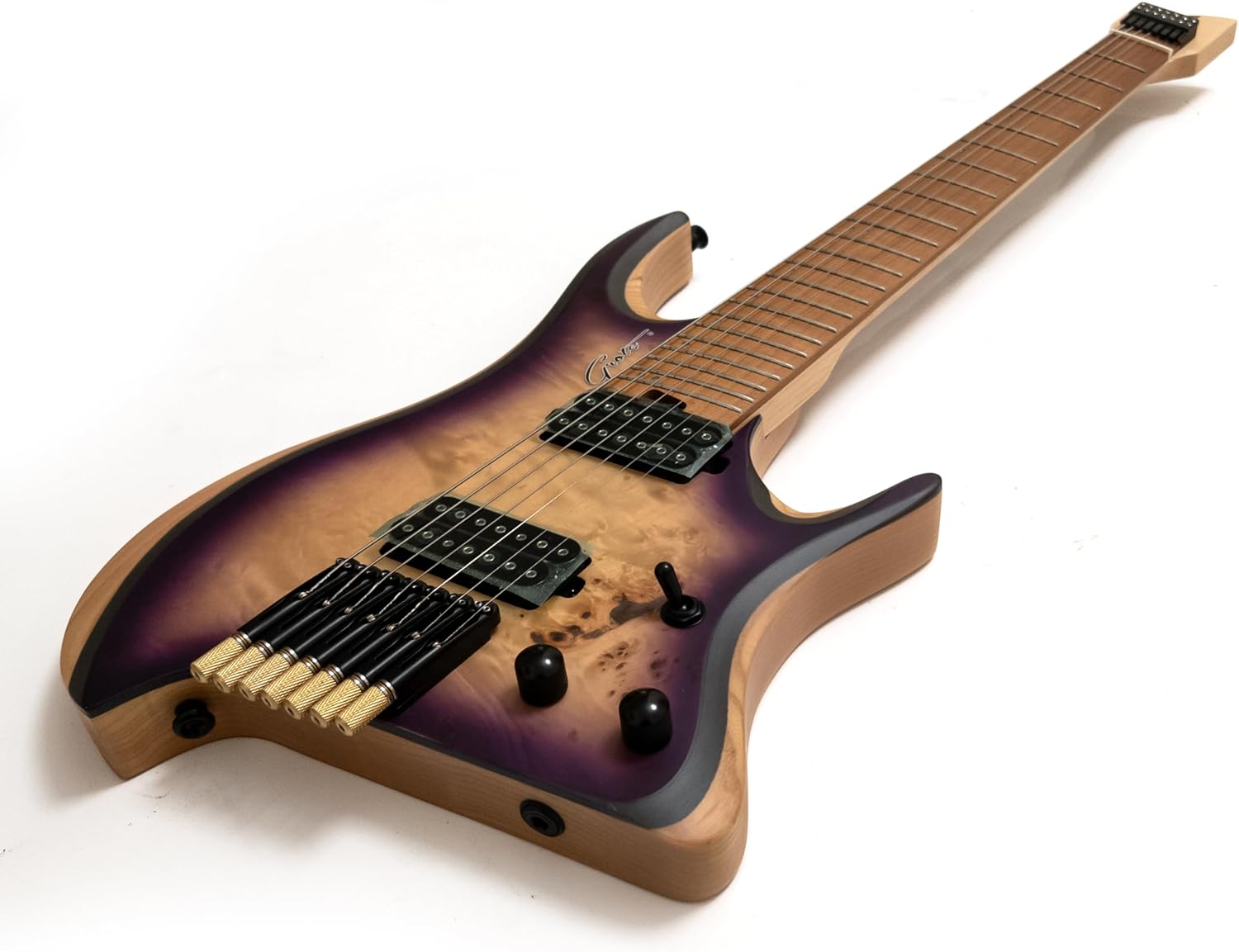 24 Frets 7 String Headless Electric Guitar, Maple Neck & Maple Body, Stainless Steel Strings, Alnico V Pickups