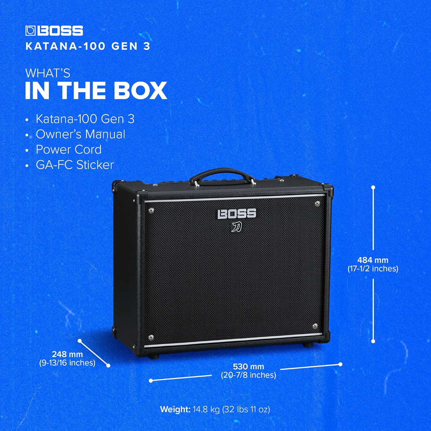 BOSS Katana-100 Gen 3 Guitar Amplifier | Powerful 100-Watt Combo Amp | Custom 12-Inch Speaker | Evolved Tube Logic Sounds | 12 Amp Characters | Onboard BOSS Effects | Advanced Connectivity & More