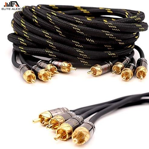 Elite Audio, EA-PROK4 + EA-PRO417, Pro Series Amplifier Wiring Kit and 4-Channel RCA Combo, 4000 Watts Max Power, 4GA Cables, Dual RCA Sets, ANL Fuse and Holder