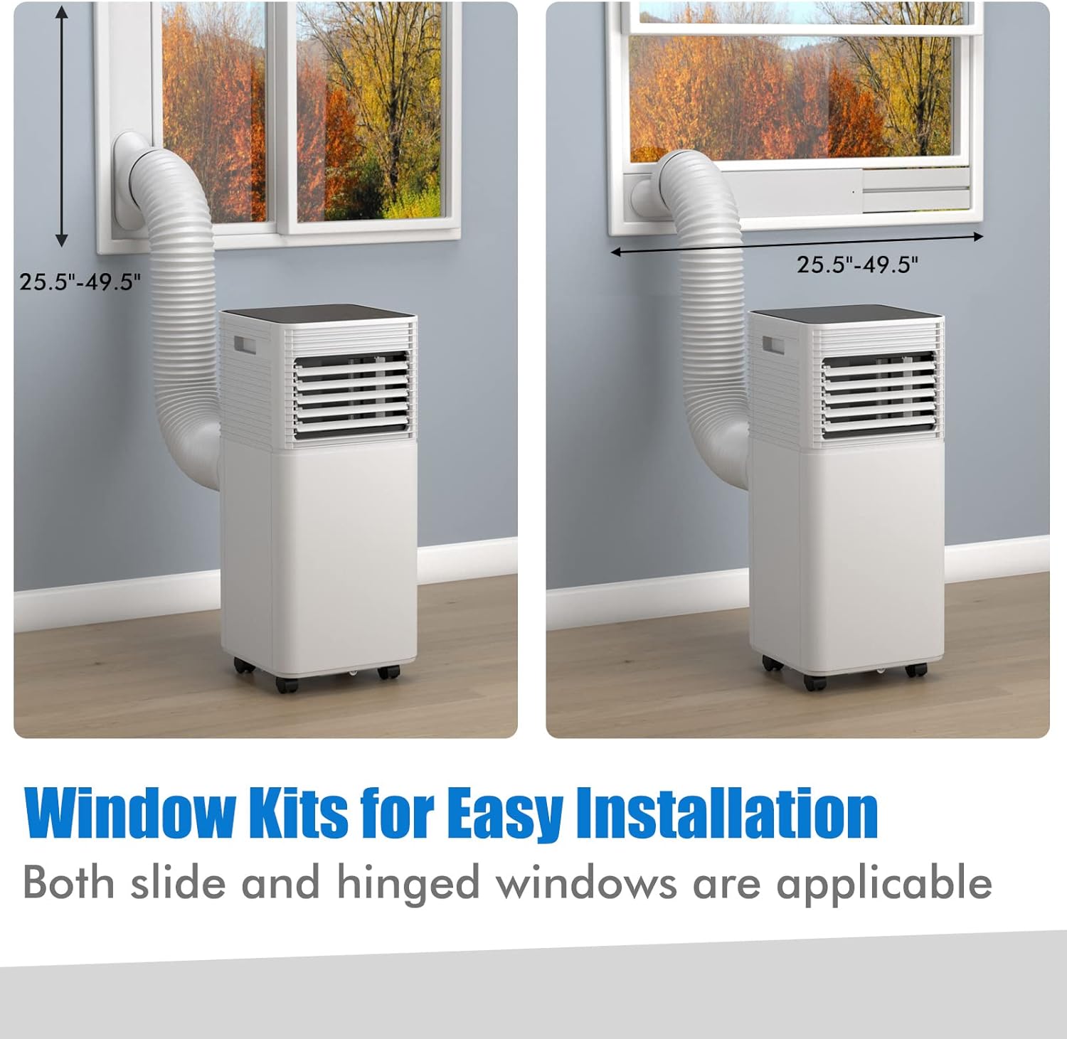 Portable Air Conditioner, 10,000 BTU AC Unit with Dehumidifier, Fan & Sleep Mode, Air Cooler w/2 Wind Speeds & 24H Timer, Touch Panel & Remote Control, Includes Exhaust Hose/Window Kit