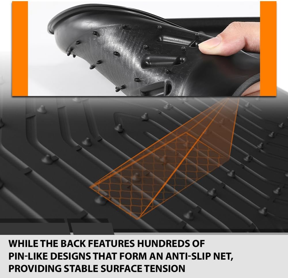 G-PLUS Floor Mats Fit for Chrysler Pacifica 2017 2018 2019 2020 2021 2022 2023 2024 2025 (No Hybrid Models),Fit 7 and 8 Passenger Model,TPE All Weather Car Floor Liners Cargo Liners Accessories Black